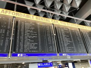 フランクフルト空港のフライトインフォメーション